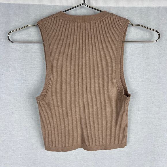 Aritzia Wilfred Sweater Vest Reso Cropped Sleeveless Capsule Minimalist Preppy - Picture 3 of 6